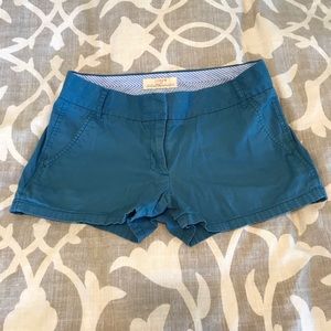 Teal J Crew chino shorts size 4